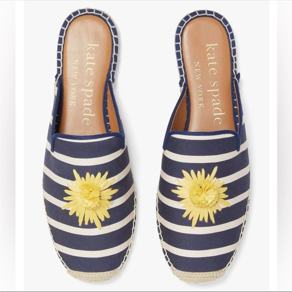 Kate spade Solero Striped Espadrille Mules Breton Stripe Blue Black and white espadrilles